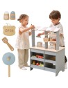 VIGA PolarB 2-in-1 Wooden Kitchen and Shop for Children