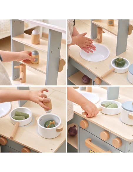 Holz-Küche und Laden 2-in-1 für Kinder VIGA PolarB