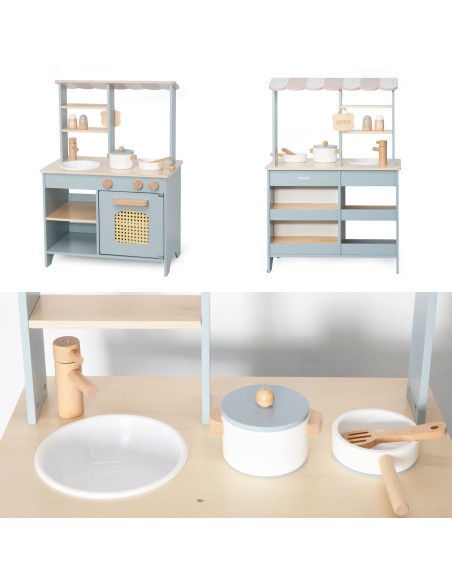Holz-Küche und Laden 2-in-1 für Kinder VIGA PolarB