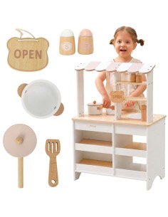 Wooden Kitchen and Shop 2 in 1 White VIGA PolarB