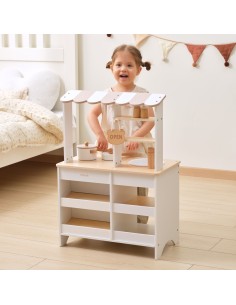Wooden Kitchen and Shop 2 in 1 White VIGA PolarB 2