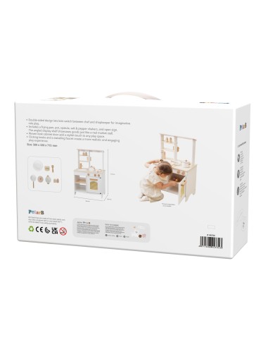 Wooden Kitchen and Shop 2 in 1 White VIGA PolarB
