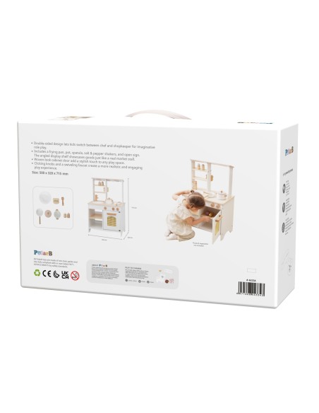 Wooden Kitchen and Shop 2 in 1 White VIGA PolarB