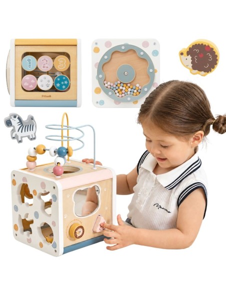 Drewniana Kostka Aktywności 7w1 VIGA PolarB 12m+