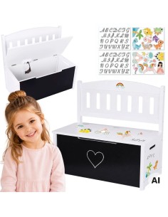 Tooky Toy Wooden Toy Chest - children's seat