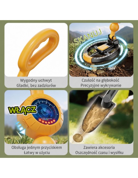 WOOPIE metalo detektorius vaikams su kastuvu – lobių ieškotojo rinkinys