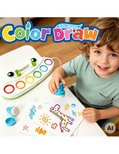 Woopie Creative Painting Set for Kids - LED, Stamps, 6 Colors