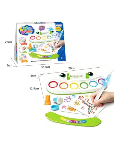 Kreatives Malset für Kinder Woopie – LED, Stempel, 6 Farben
