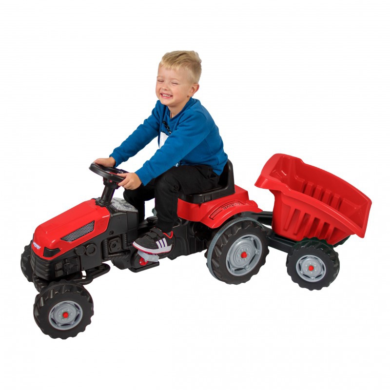 Traktor na pedały farmer gotrac maxi z przyczepą ciche koła