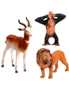Set of 6 Wild Animal Figures Woopie - Safari for Children 3 years old 2