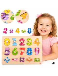 Tooky Toy Wooden Number Puzzle - Learning to count and write