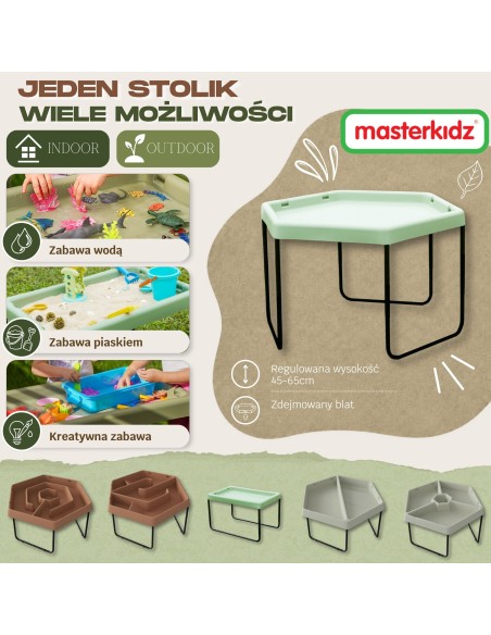 MASTERKIDZ šešiakampis smėlio ir vandens žaidimų stalas