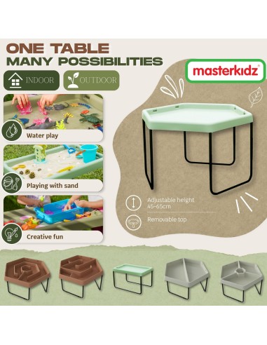 MASTERKIDZ šešiakampis smėlio ir vandens žaidimų stalas