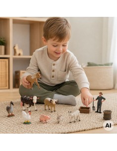 Woopie Farm Figure Set - Farm Animals Farmer Accessories 2
