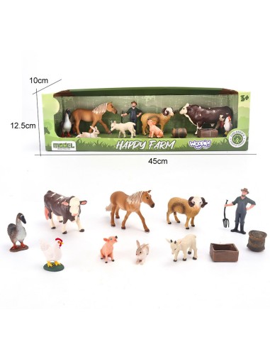 Woopie Farm Figure Set - Farm Animals Farmer Accessories