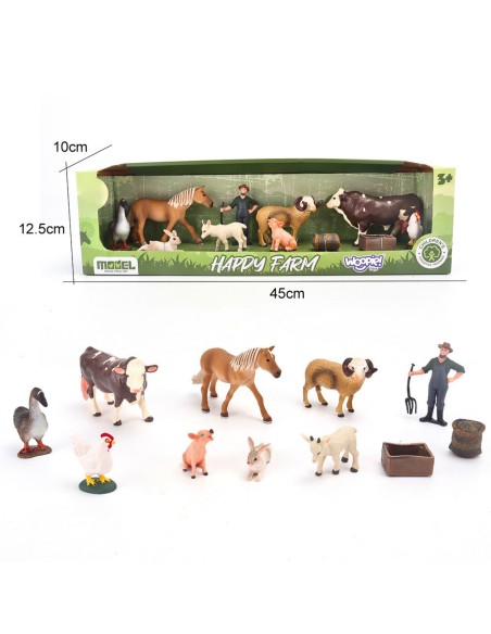 Bauernhof-Figuren-Set Woopie – Nutztiere, Farmer und Zubehör