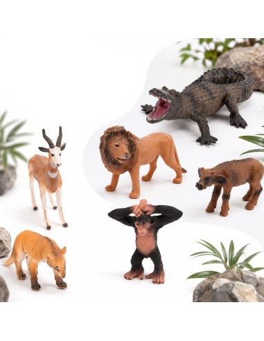 Set Tierfiguren Wildtiere 6-tlg. Woopie – Safari für Kinder ab 3 Jahren