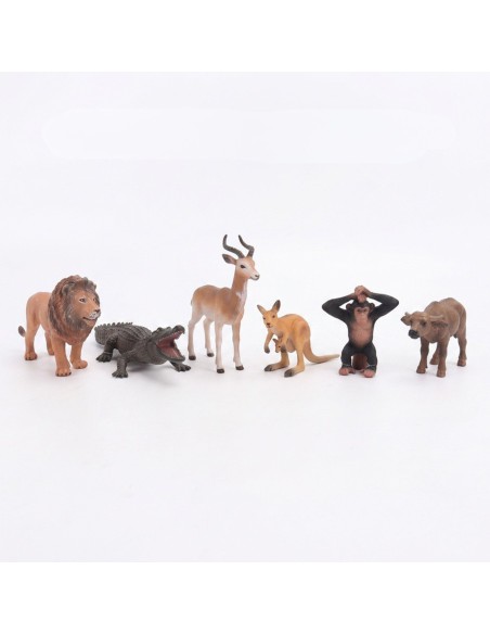 Set of 6 Wild Animal Figures Woopie - Safari for Children 3 years old