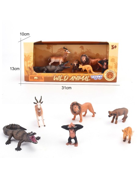Zestaw Figurek Dzikich Zwierząt 6 el. Woopie - Safari dla Dzieci 3 lat