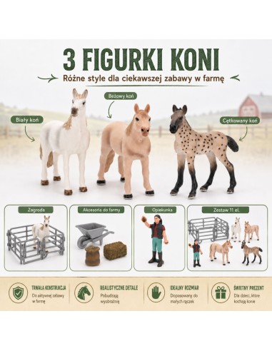 Woopie Farm Figure Set 11 Pieces - Animals, Wheelbarrow and Fence