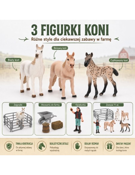 Woopie Farm Figure Set 11 Pieces - Animals, Wheelbarrow and Fence