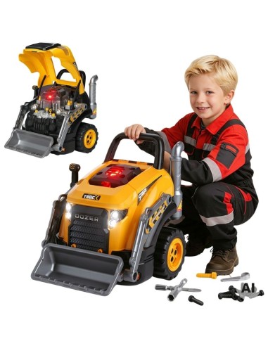 Large Bulldozer Workshop for Assembling Tools Light Sound 3+