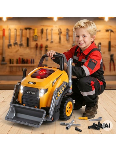 Large Bulldozer Workshop for Assembling Tools Light Sound 3+