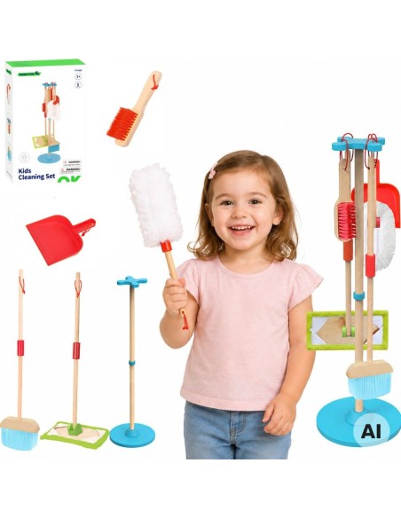 TOOKY TOY Wooden Cleaning Set for Children 6 pcs.