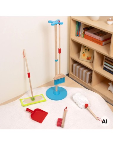 TOOKY TOY Wooden Cleaning Set for Children 6 pcs.