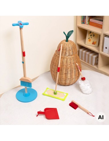 TOOKY TOY Wooden Cleaning Set for Children 6 pcs.
