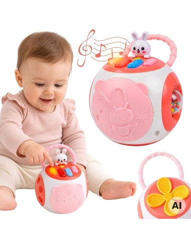 Woopie Interaktive Lernkugel Montessori Formensorter Pianinko Rosa