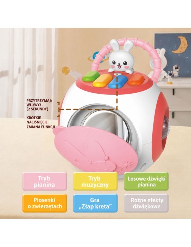 Woopie Interaktive Lernkugel Montessori Formensorter Pianinko Rosa