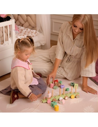 CLASSIC WORLD Montessori Wooden Caterpillar Train Puzzle