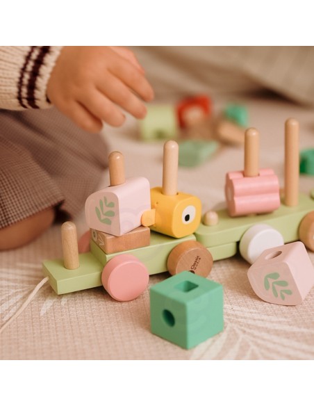 CLASSIC WORLD Montessori Wooden Caterpillar Train Puzzle
