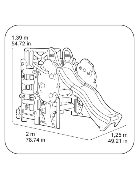 FEBER Playground with Slide and Wood House Table - Joy!