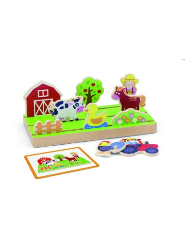 Hölzernes 2-in-1-Puzzle Entfernungslernen Viga – Montessori-Lernen