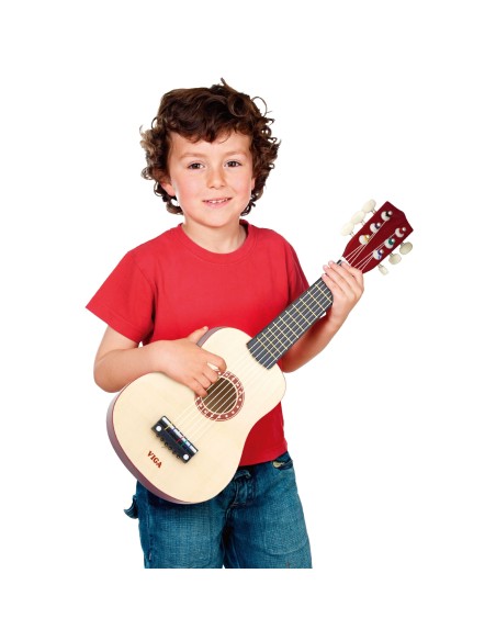 Viga Drewniana gitara dla dzieci 21" 6 strun - Naturalna