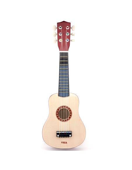 Viga Drewniana gitara dla dzieci 21" 6 strun - Naturalna
