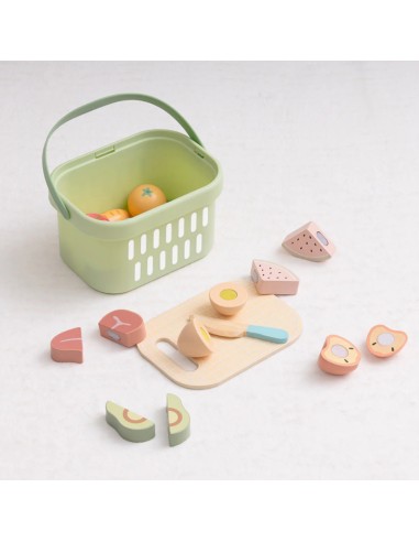 Holz-Korb mit Schneid-Essen Tooky Toy