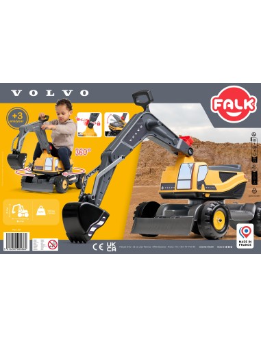 Volvo 360° Ride-on Excavator with Opening Seat Woopie
