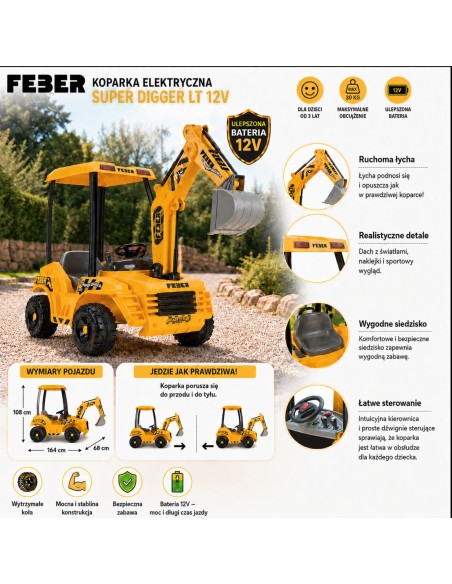 Feber Super Digger 12V Electric Excavator - New LT Battery