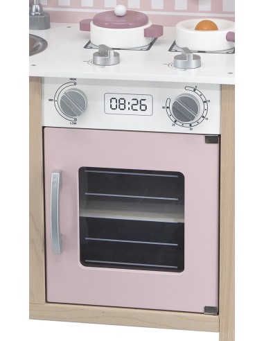 VIGA PolarB Holz-Küche mit Zubehör Silver - Pink