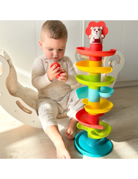 WOOPIE BABY Kugelbahn, Kugelstrecke Spiral + 6 Kugeln – Spielzeug für Kinder