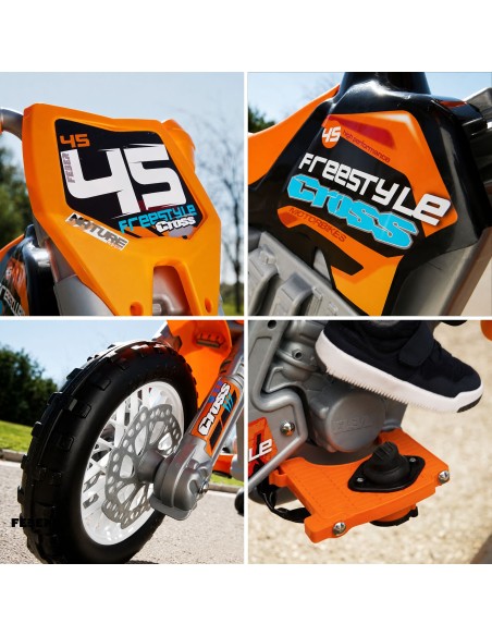 FEBER Cross-Motorrad 6V Akku Orange für Kinder