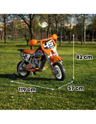 FEBER Cross-Motorrad 6V Akku Orange für Kinder