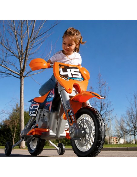 FEBER Cross-Motorrad 6V Akku Orange für Kinder