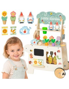 Gartenwagen Marktstand 57-tlg. Tooky Toy - Holzspielzeug