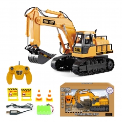 WOOPIE Large Remotely Controlled Excavator on Caterpillars 7 Functions Sound + Acc.