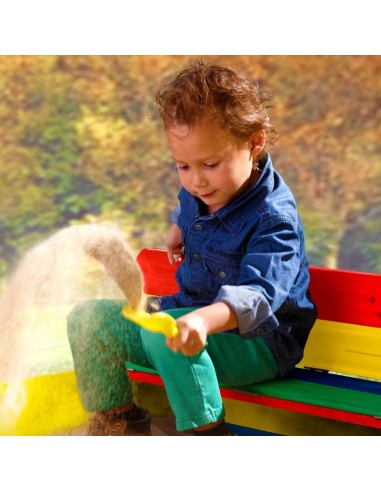 AXI Wooden Sandbox Ella Rainbow with Benches 120x120 cm