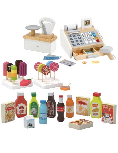 VIGA XXL Wooden Stall Set - Children's Supermarket Store